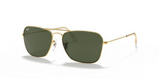 Ray-Ban Caravan Gold Metal Green Classic G-15 55 mm Sunglasses RB3136 001 55