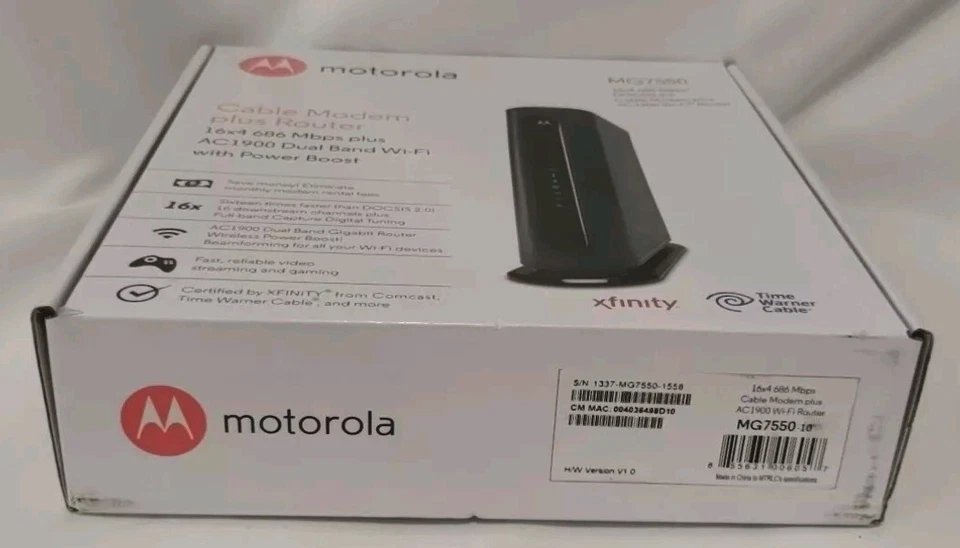 Motorola MG7550 16x4 High Speed Cable Modem - Black New-Tested - Image 4 of 4
