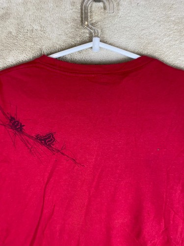 FOX Casual T-Shirts Top Size L Mens Red Logo Short Sleeve - Picture 7 of 10