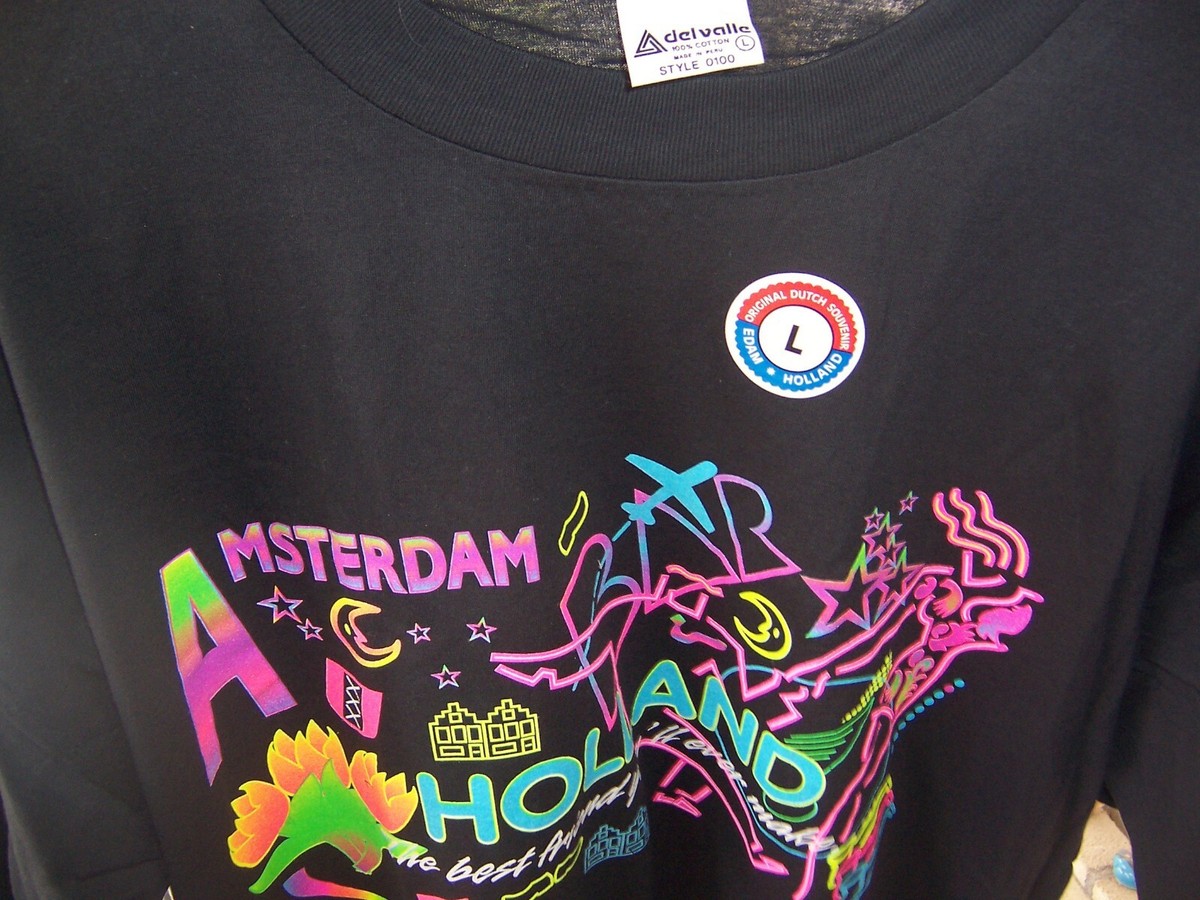 VTG NWT AMSTERDAM HOLLAND GLOW DARK NEON BAR BEST FRIEND EVER MAKE T SHIRT L View 4