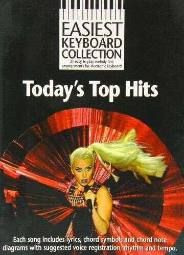 Today's Top Hits Easiest Keyboard Collection Music Book - Easy Melody Songs - T7