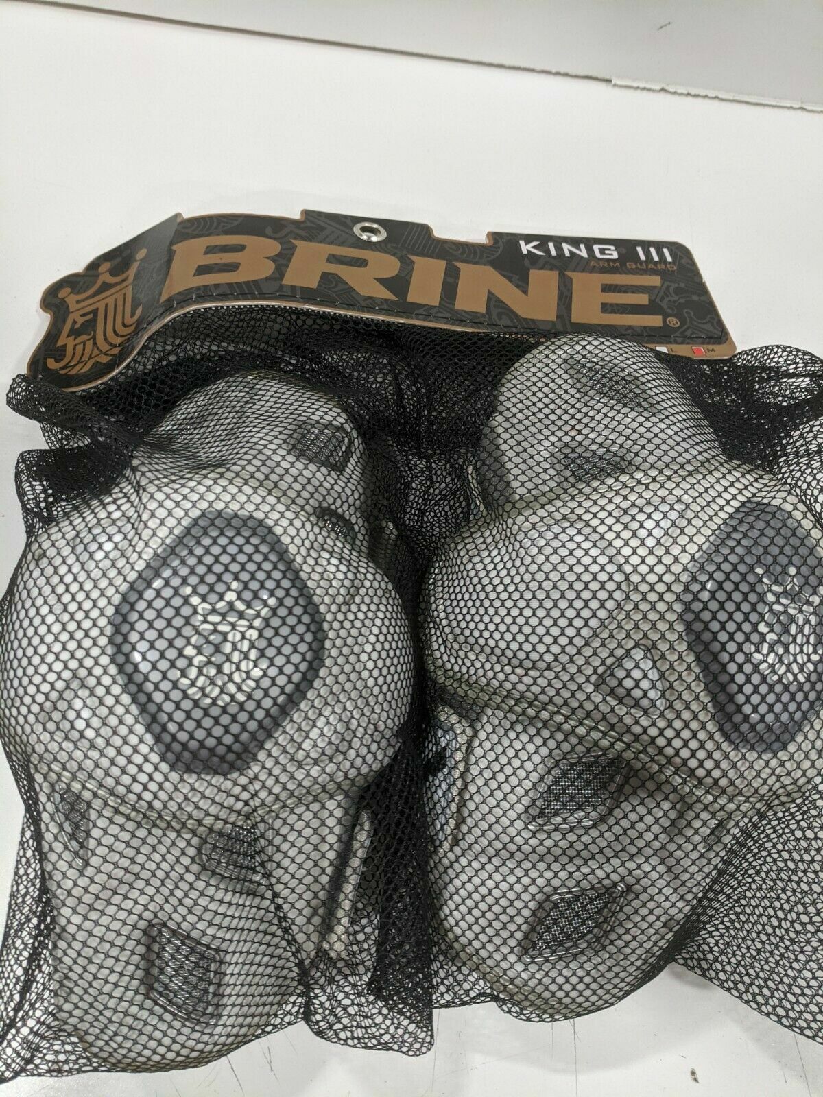 BRINE KING III Gray / White Lacrosse Protective Arm Guards / Pads