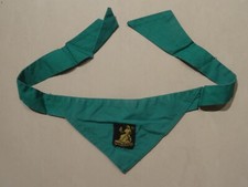 Green Girl Guide/Brownie Neckerchief with Norfolk Ribbon Badge (1970s)