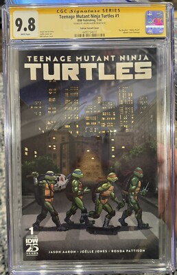Teenage Mutant Ninja Turtles #1 CGC SS 9.8 Beatles Homage Signed By Jason Aaron