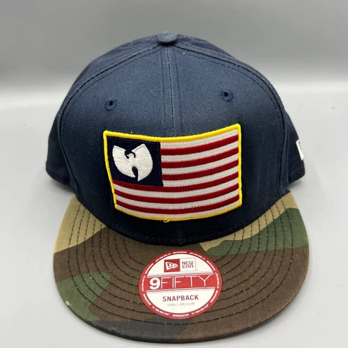 Wu-Tang Flag Hat Men Navy Camo Small-Medium 9Fifty New Era Snap Back Cap S-M