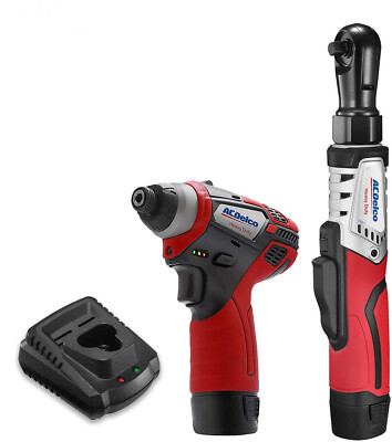 ACDelco 12V 3/8'' Brushless Ratchet Wrench & 1/4'' Impact Wrench Kit ARW12103- K2