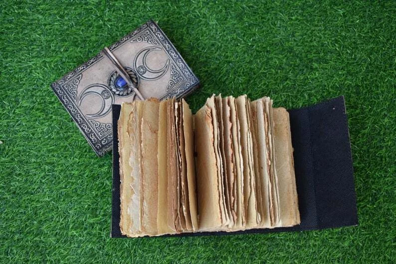 Vintage Leather Journal grimoire Celtic Witch Stone Leather Book of Shadows New - Image 4 of 4