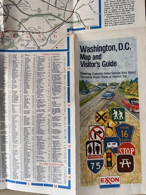 1982 Exxon Washington DC District of Columbia City Visitor Map Guide Booklet