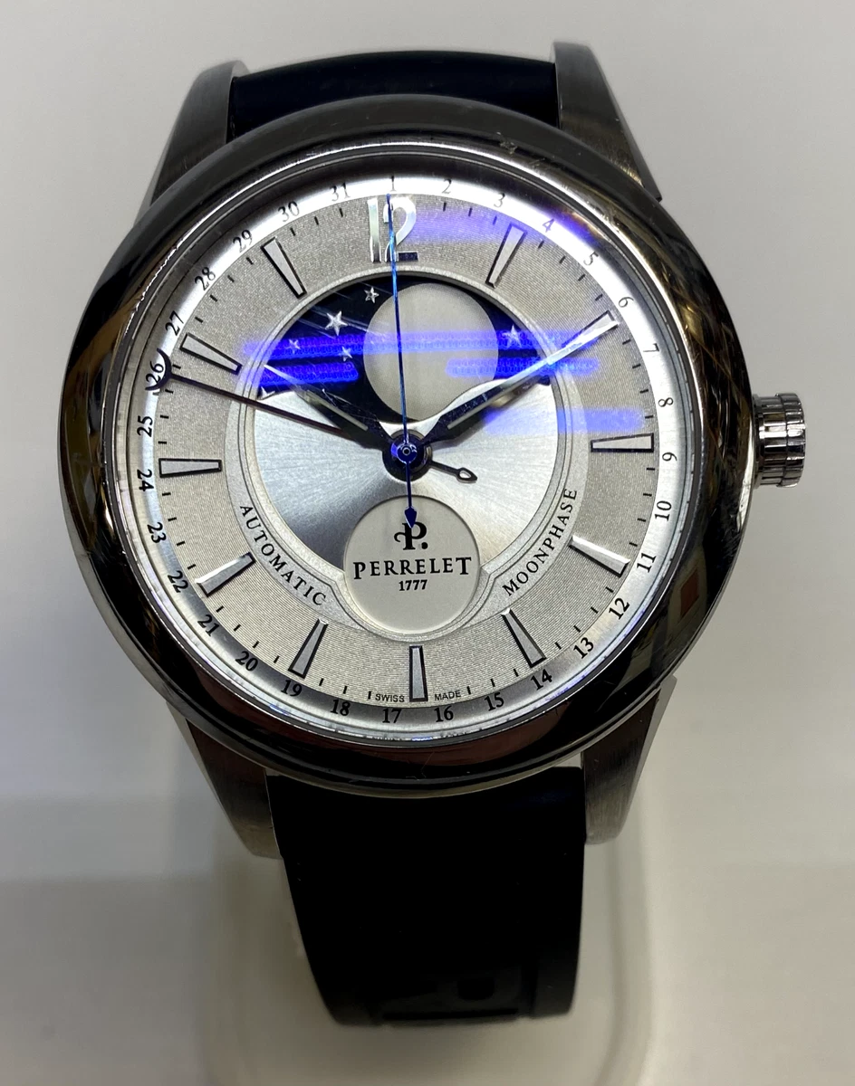 AMAZING QUALITY PERRELET MOON PHASE WATCH 42 MM eBay