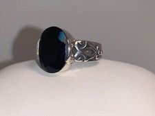   Silpada 925 Sterling Silver R1410 Faceted Black Onyx Ring Size 8 R44   