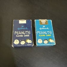 Lot Of 2 Vintage Peanuts Hallmark Mini Playing Cards Snoopy Charlie Brown 60's