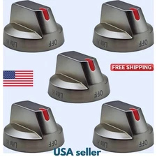 5pc Gas Stove Knob 8mm Universal Replacement Knobs Kitchen Cooktop Ovens(Black)