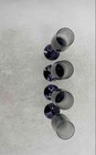 Clear Champagne Flute Long Blue Stem Pedestal Drinking Glass Lot Of 4 — photo 2
