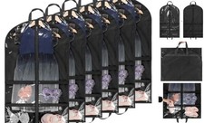Clear Garment Bags for Dance Costumes 40 inch Dance Garment Bags 6 Pack Black