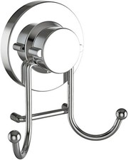 HOME SO Suction Cup Hooks for Shower, Bathroom, Kitchen, Glass 1 Pack, Chrome