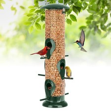 Metal Bird Feeder 6 Port Tube Feeder for Outdoors, Heavy Duty Squirrel Proof...