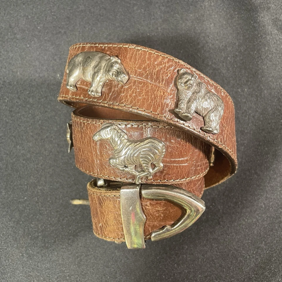 Cinturón Concho Honest by Brighton Especies en Peligro de Extinción Cuero Marrón Talla 28 Animales Foto 2 de 4