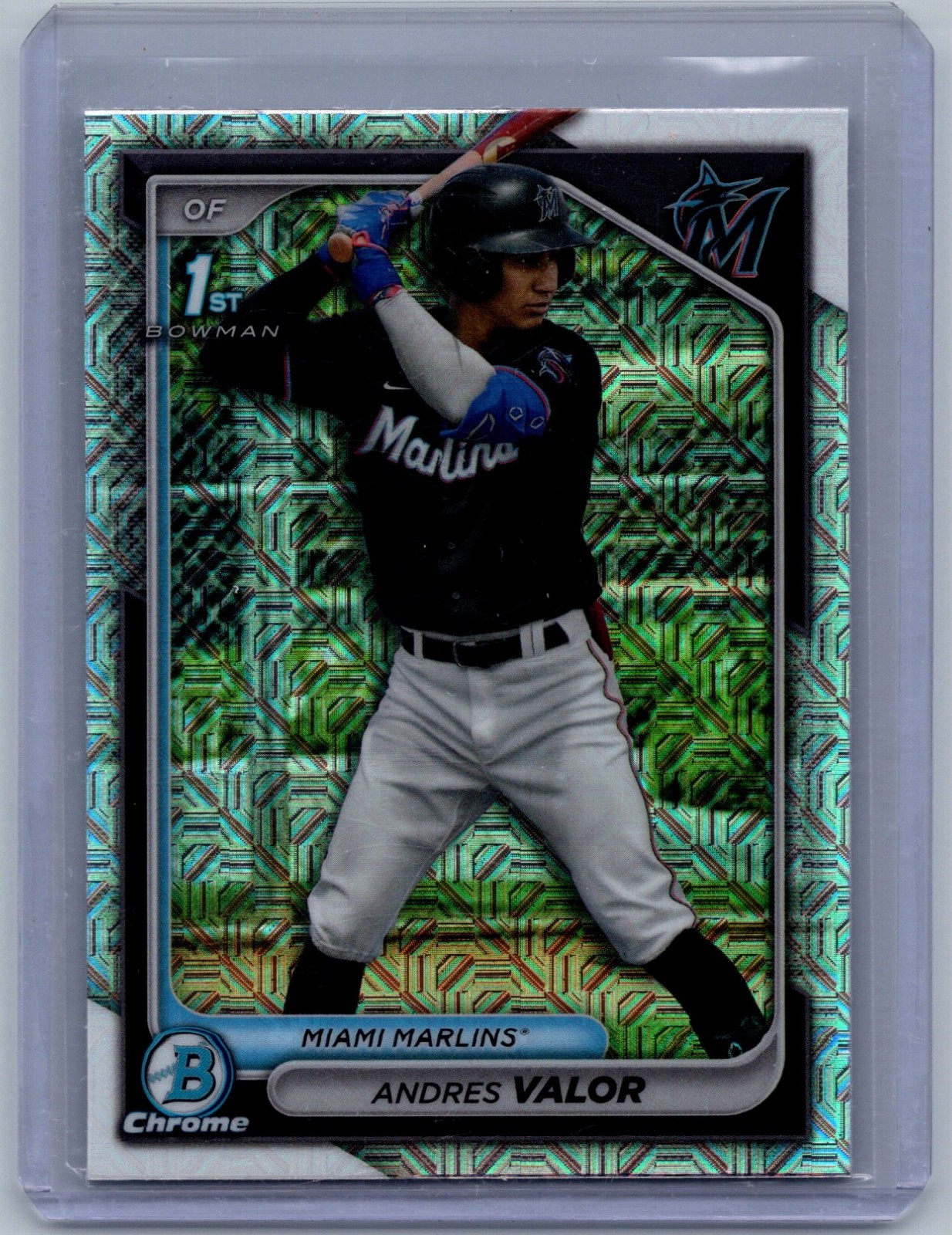 Andres Valor 2024 Bowman Chrome Mojo Refractor 1st Bowman #BCP-196 Miami Marlins