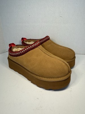 Women's Tazz platform slippers in the chestnut colorway