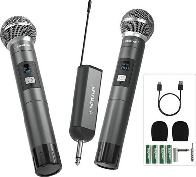 Phenyx Pro 2x Wireless Mikrofone Mikrofone Live Band DJ Radio Studio Karaoke