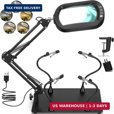 Drdefi Helping Hands Soldering Station, 10X Square Magnifying Glass with Light a