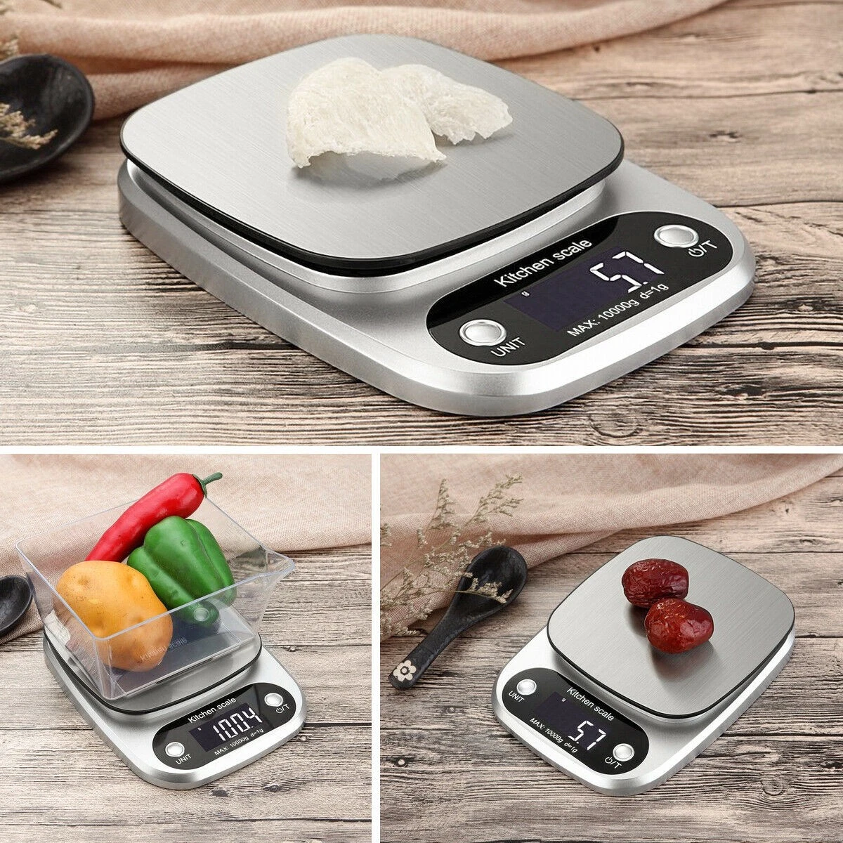 Digital Kitchen Scale 22lb/1g Stainless Steel Food Weight Measuring Scale
Opens in a new window or t