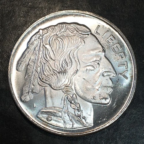 1oz Silver Bullion Buffalo and Indian Style WE COMBINE SHIPPING #R854