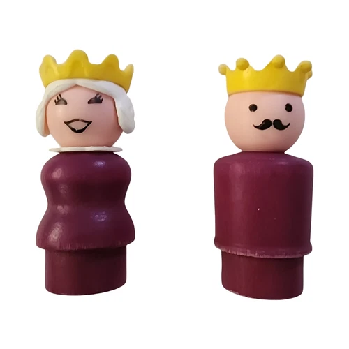 Vintage 1974 Fisher Price Little People King & Queen Figures Family Castle #993