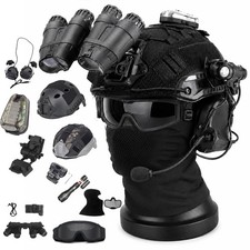 FAST Airsoft Helmet Kit with L4G24 Mount Headset Lights for CS Paintball Cosplay
