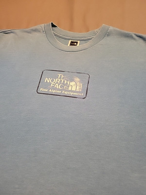 The North Face Short Sleeve T-Shirt Mens LG Heather Blue Fine Alpine Equipment
