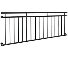 Ringhiera balcone francese in acciaio verniciato balaustra 225x90 cm colore nero