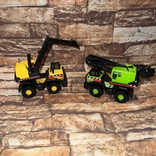 TONKA MAISTO MINI MIGHTY REPLICA #758 And 748 Yellow & Green CRANE 1998 Hasbro4”