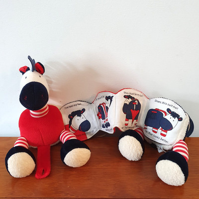 Jellycat Jelly Kitten Zebra weiches Geschichtenbuch Aktivitätsspielzeug