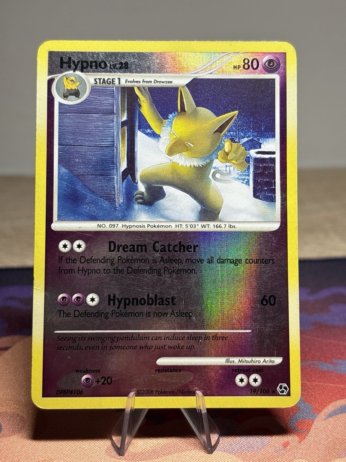 Hypno 19/106 Great Encounters Reverse Holo Rare Pokemon Card 2008 Vintage