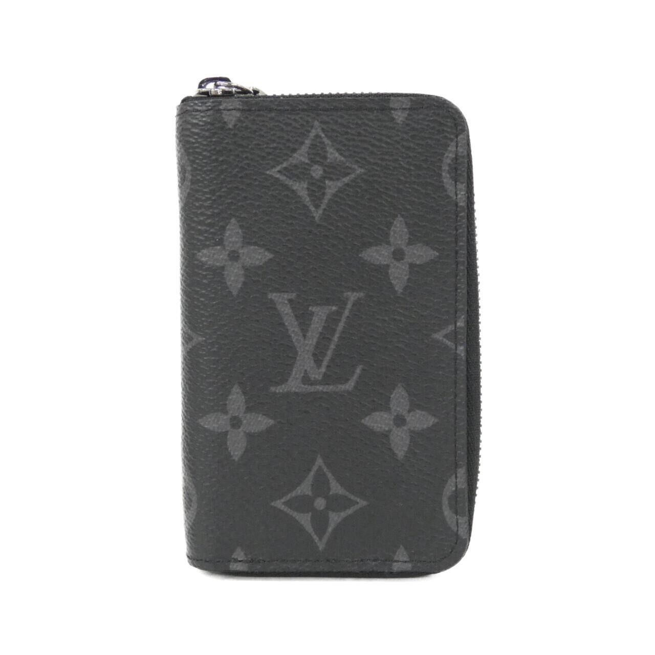 Authentic Louis Vuitton Monogram Eclipse Zippy Coin Purse Vertical M81662 Co...