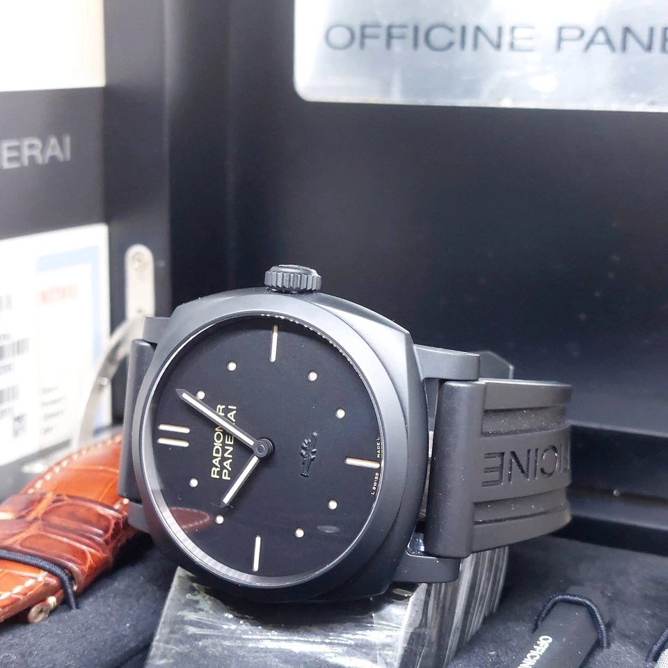 Panerai 48 мм Ceramica черный SLC свинья циферблат 1940 3 дня Radiomir ссылка: PAM00577 (16) - Изображение 2 из 4