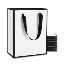 Medium Paper Retail Shopping Gift Bags Bulk With Ribbon Handles Set