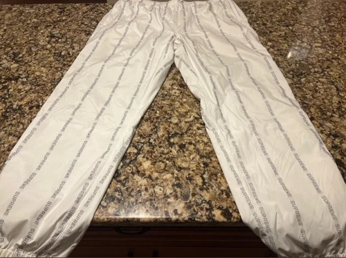Pantalon de survêtement blanc réfléchissant Supreme nylon blanc taille XL authentique FW18