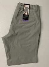 BANANA REPUBLIC Men's Comfort Waist Flat Front Shorts GRAY Wicking 30 NEW