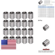 HARFINGTON 20pcs Wire Threaded Inserts 7/16-14 UNC 2D 22.2mm 304 Stainless