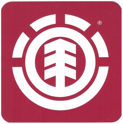 Element Skateboard Sticker Rot Weiß 6x6cm Quadratisch