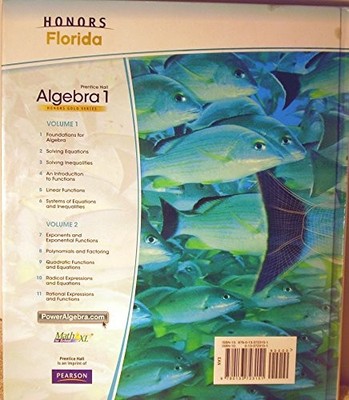 Prentice Hall Algebra 1, Volume 1, Honors Gold Series, Florida, Teacher  - GOOD