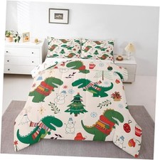 Cartoon Dinosaur Comforter Set for Kids Boys Girls,Xmas Dino Twin Multi 26