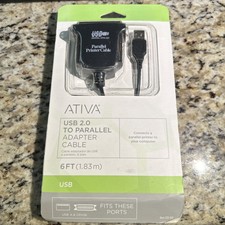 Ativa USB 2.0 to Parallel Printer Cable 6ft Adapter Cable