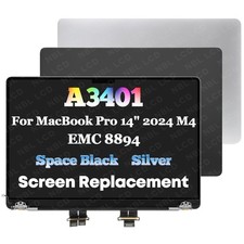 New 14" For MacBook Pro A3401 M4 2024 LCD Screen Assembly Space Black / Silver