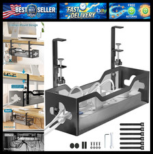 Under Desk Cable Management Tray No Drill, Metal Mesh Cable Management Under Des