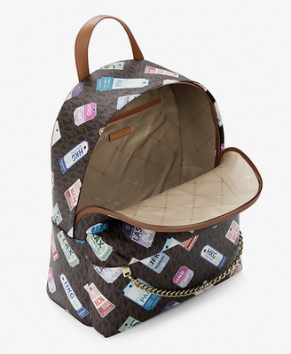 Michael Kors Slater Medium MK Signature Logo Backpack Brown