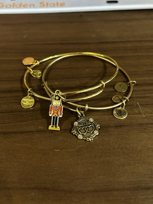 ALEX AND ANI Nutcracker & Sister Women's Charm Bangle Bracelet 2 count Lot- gold