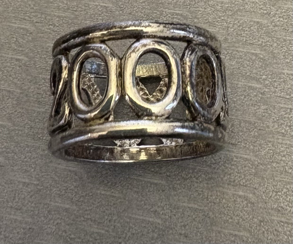 Sterling Silver Ring Openwork Cutout Heart Band 2… - image 4