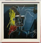 Jean Michel Basquiat Framed Original Pastel On Paper